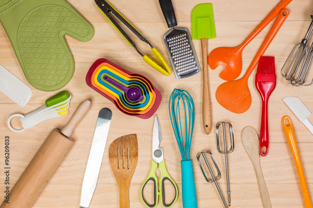 colorful kitchen utensils Stock Photo | Adobe Stock