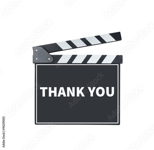 THANK YOU, message on slate film with clipping path