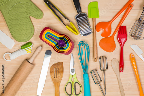 colorful kitchen utensils