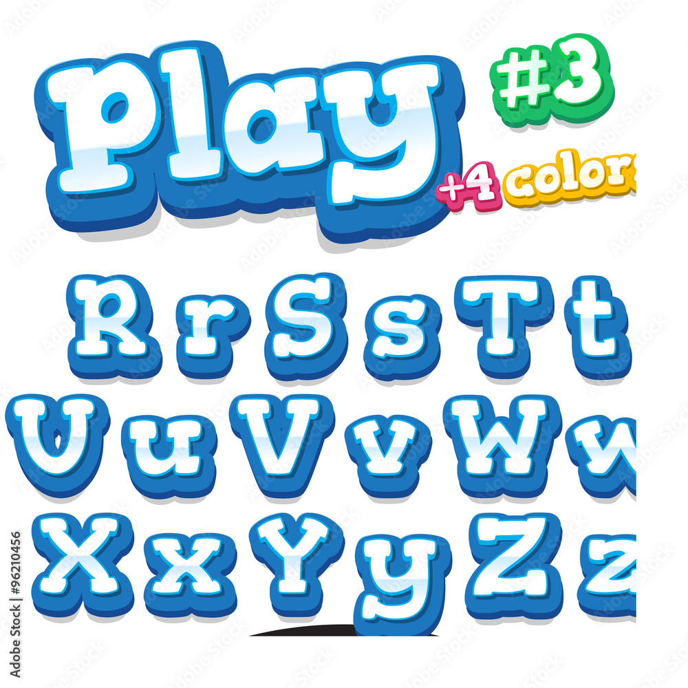 Children video game letters set. R to Z Children video game letters set. R to Z