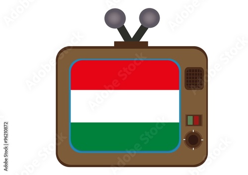 Telewizor, flaga, Węgry