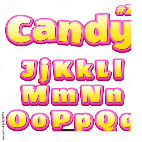 Funny children candy letters J to Q