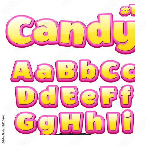 Funny children candy letters A to I