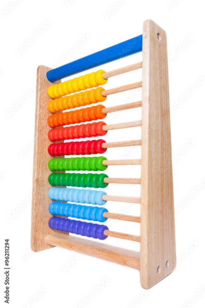 wooden abacus on white background wooden abacus on white background