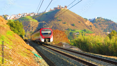 Train leaving Alora, Andalucia