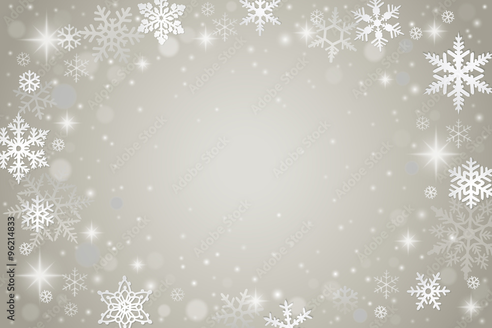 Abstract grey winter background with falling snowflakes Abstract grey winter background with falling snowflakes