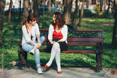 Girls on a bench