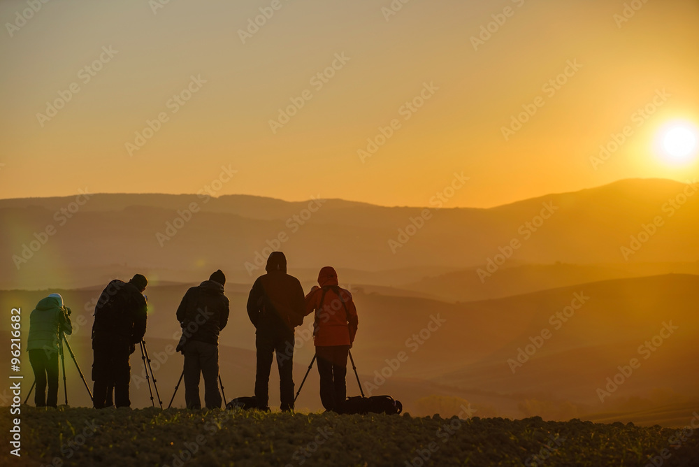 Silhouette of a landscape photographers