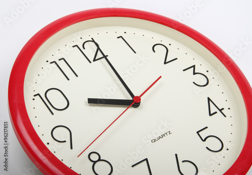 Closeup of clock-face on white 