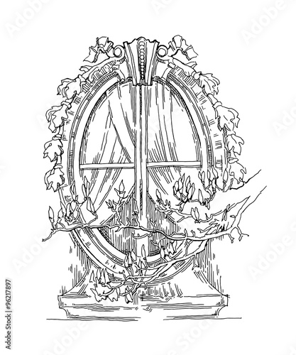 Hand made sketch of old street.