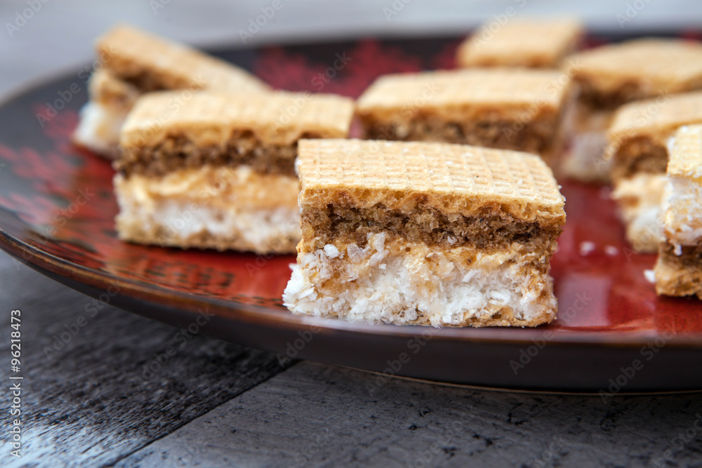 Sweet Biscuit Made with Chocolate and Coconut Sweet Biscuit Made with Chocolate and Coconut