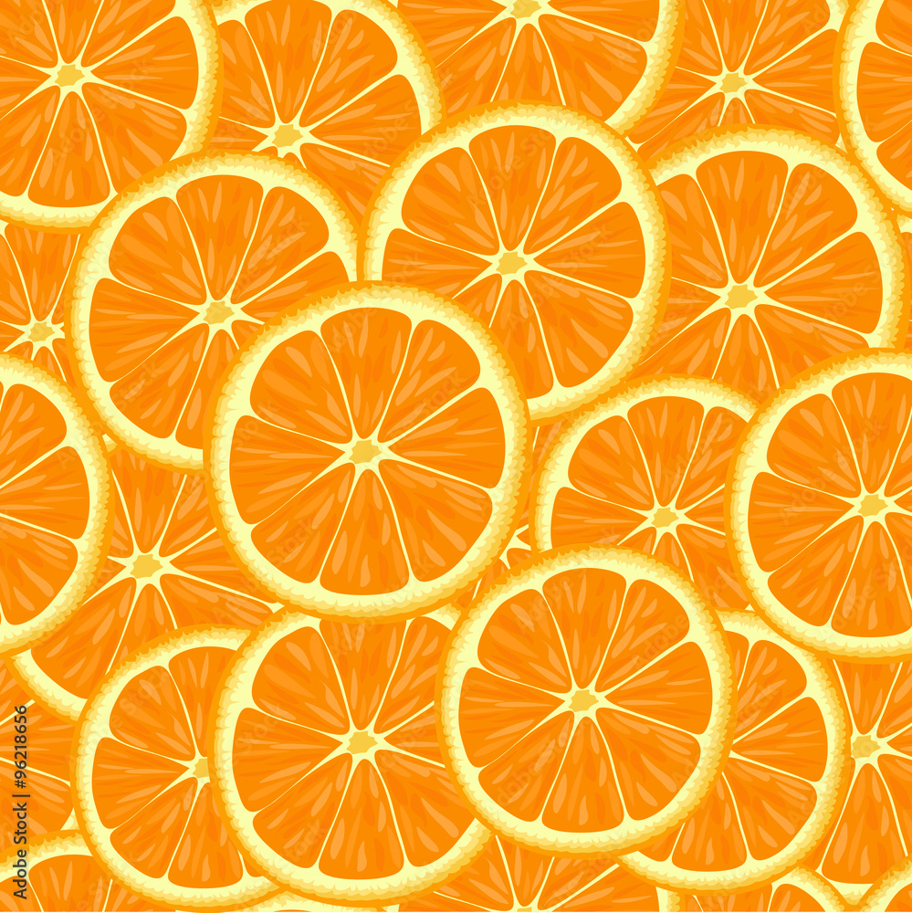 Seamless pattern with slices of orange. Seamless pattern with slices of orange.