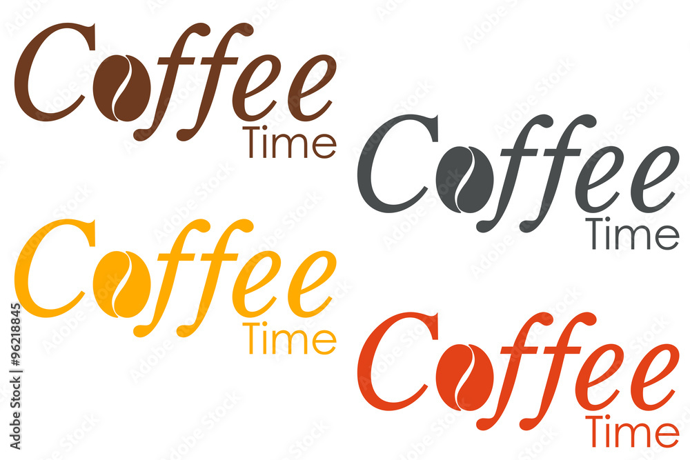 Icono plano Coffee Time en varios colores #1 Icono plano Coffee Time en varios colores #1