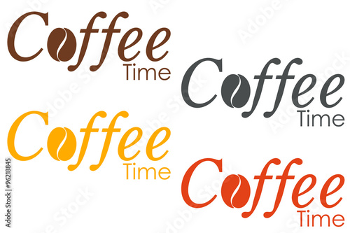 Icono plano Coffee Time en varios colores #1