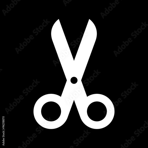 The scissors icon. Shears and clippers, cut off symbol. Flat