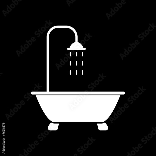 The shower icon. Bathroom symbol. Flat