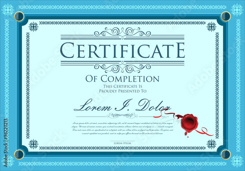 Quadro em tela Certificate, Diploma of completion