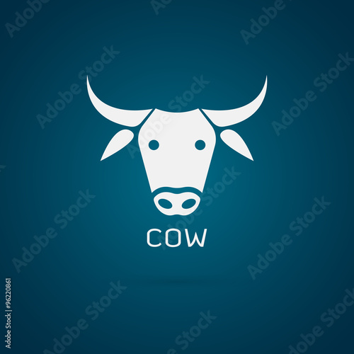 Vector image of an cow head design on blue background