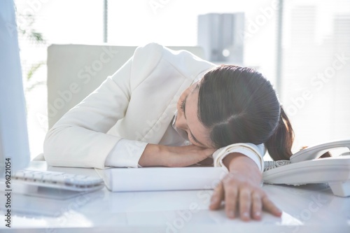 Business woman sleeping