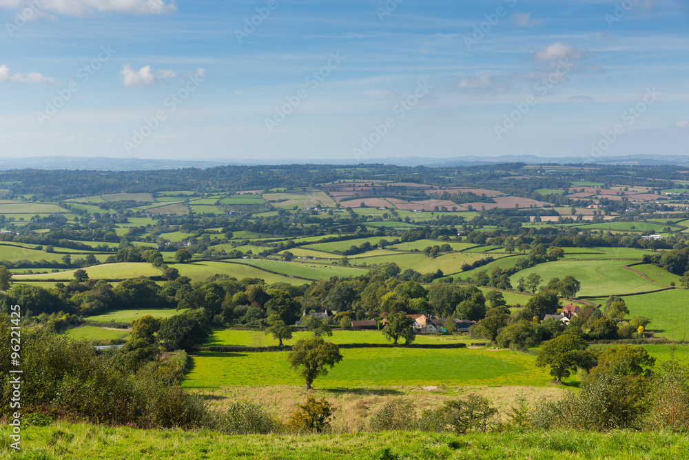 Blackdown Hills east Devon countryside view from East Hill near Ottery St Mary 