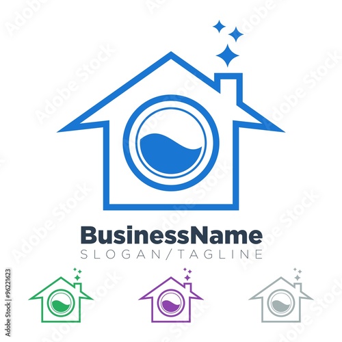 laundry laundromat vector logo icon