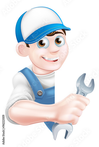 Cartoon Man Mechanic Plumber