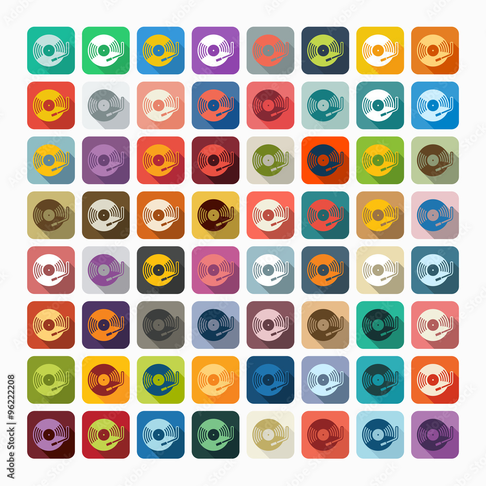 Flat design: turntable Flat design: turntable