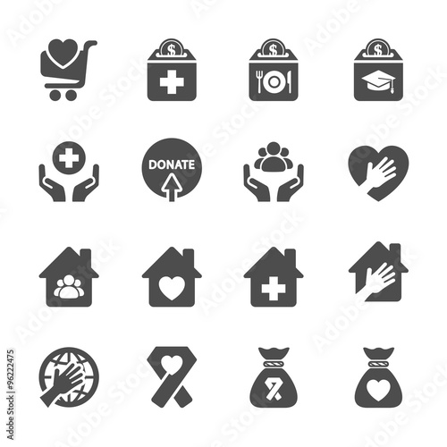 charity and donation icon set 9, vector eps10