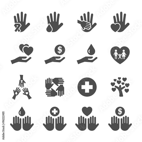 charity and donation icon set 10, vector eps10