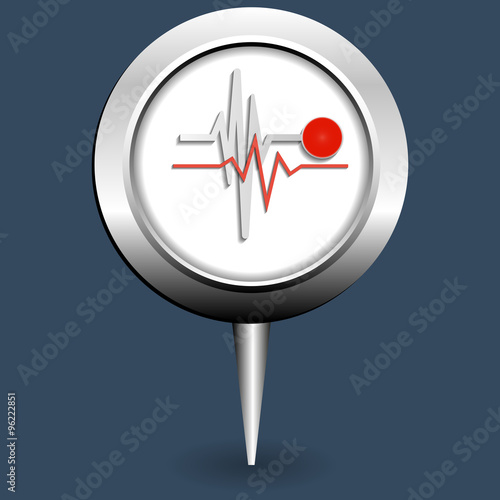 Map pointers with heart beat line Vector