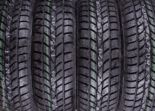Wet, winter tires texture