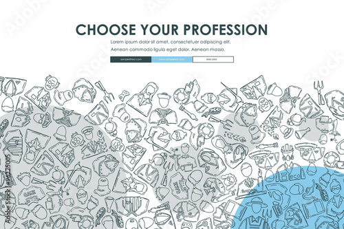 professions Doodle Website Template Design