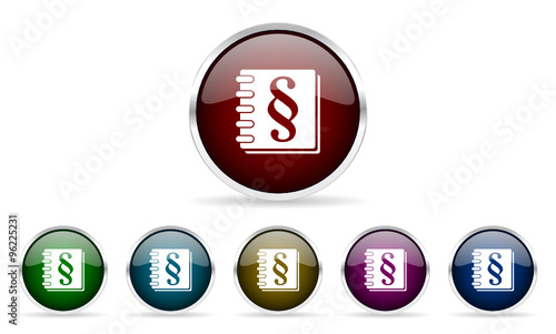 justice vector icons set