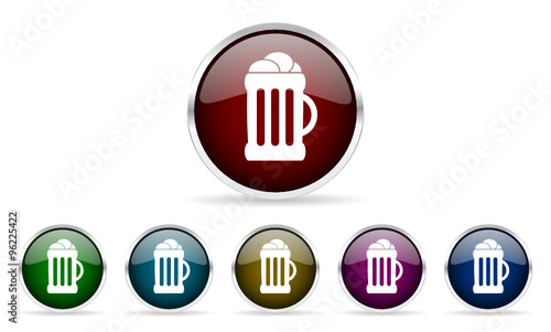 beer vector glossy web icon set