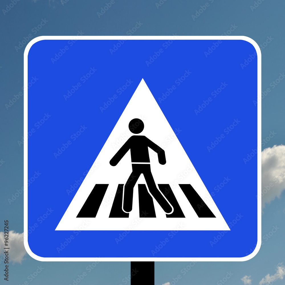 Warning triangle pedestrian crossing in Portugal Warning triangle pedestrian crossing in Portugal