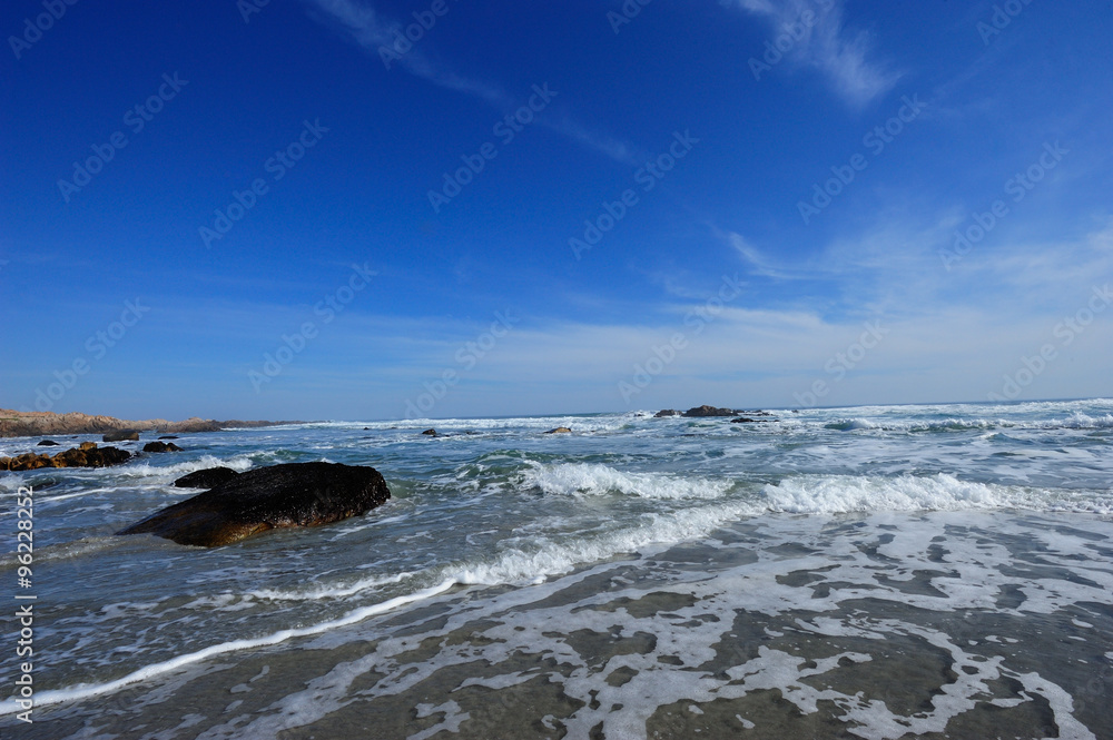 Gentle waves on the shore of the Atlantic ocean