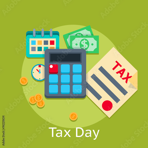 Tax payment vector flat business finance concept background
