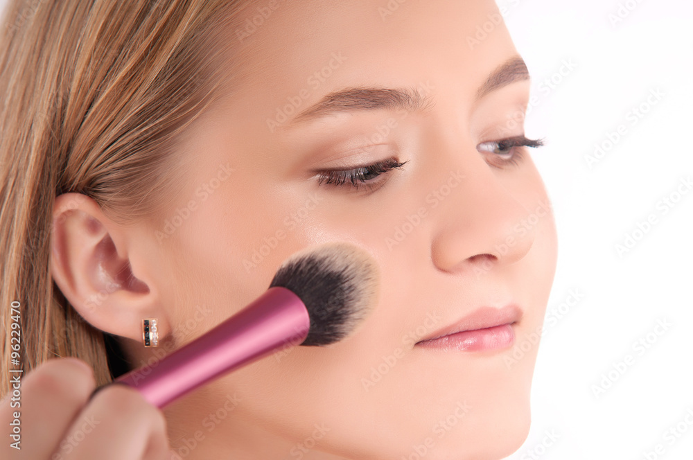 makeup process of a young pretty girl makeup process of a young pretty girl