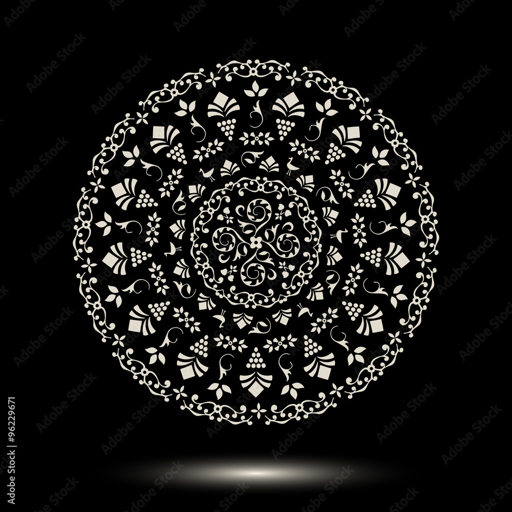 Round tribal ornament pattern mandala