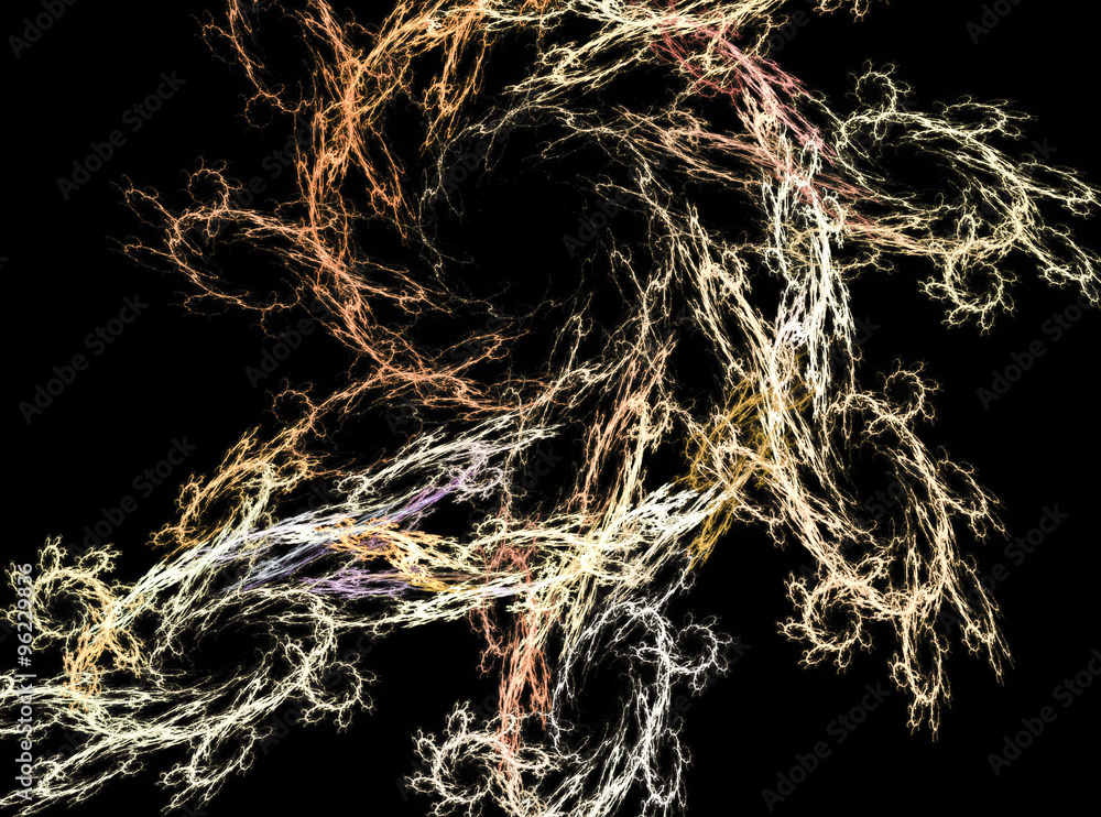 Naklejka premium She turned her head. Fractal improvisation.