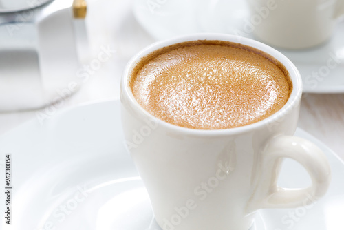 cup of espresso  close-up  selective focus
