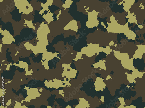 Seamless woodland camo pattern vector.