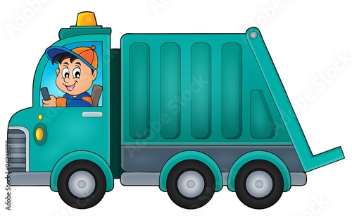 Garbage collection truck theme image 1