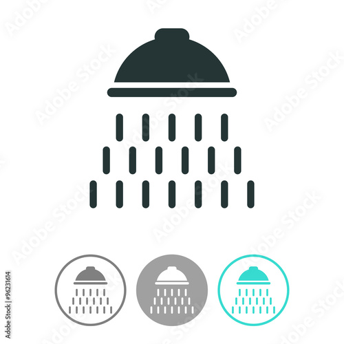 Shower vector icon with water drops symbol.
