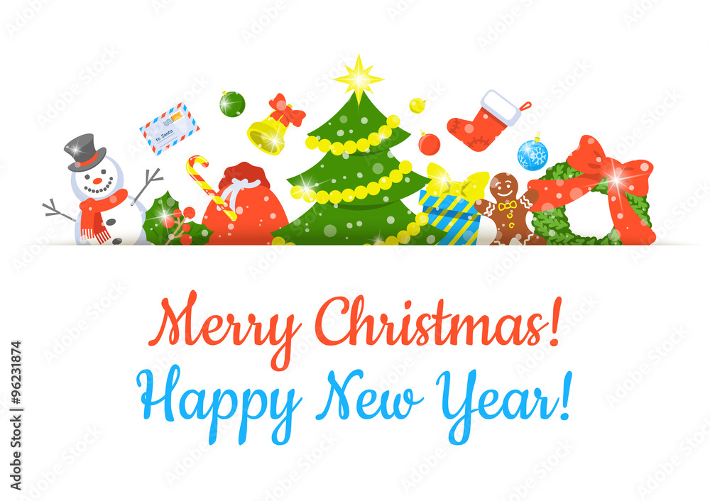Christmas background horizontal header vector banner with holiday celebration symbols. Festive decorative frame headline for website, invitation, greeting card design. Winter seasonal border banner Christmas background horizontal header vector banner with holiday celebration symbols. Festive decorative frame headline for website, invitation, greeting card design. Winter seasonal border banner