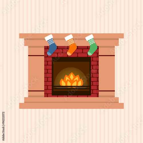 fireplace and christmas socks