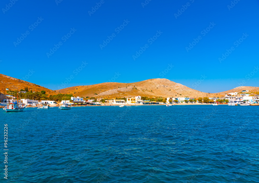 the port of Pserimos island in Greece