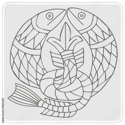 monochrome icon with Celtic art and ethnic ornaments for your design