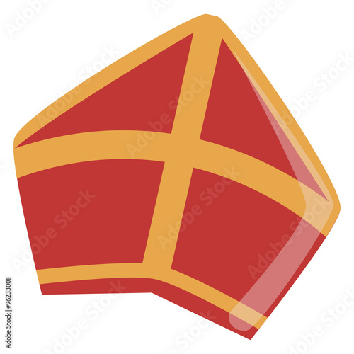 Isolated hat of the Dutch tradition Sinterklaas