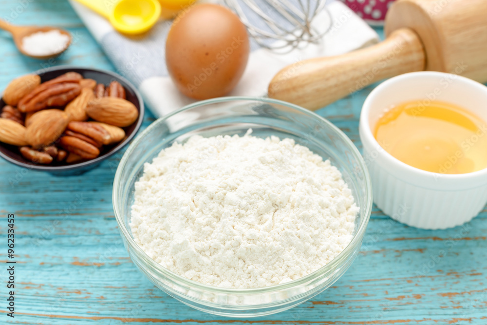 Flour with baking ingredients Flour with baking ingredients